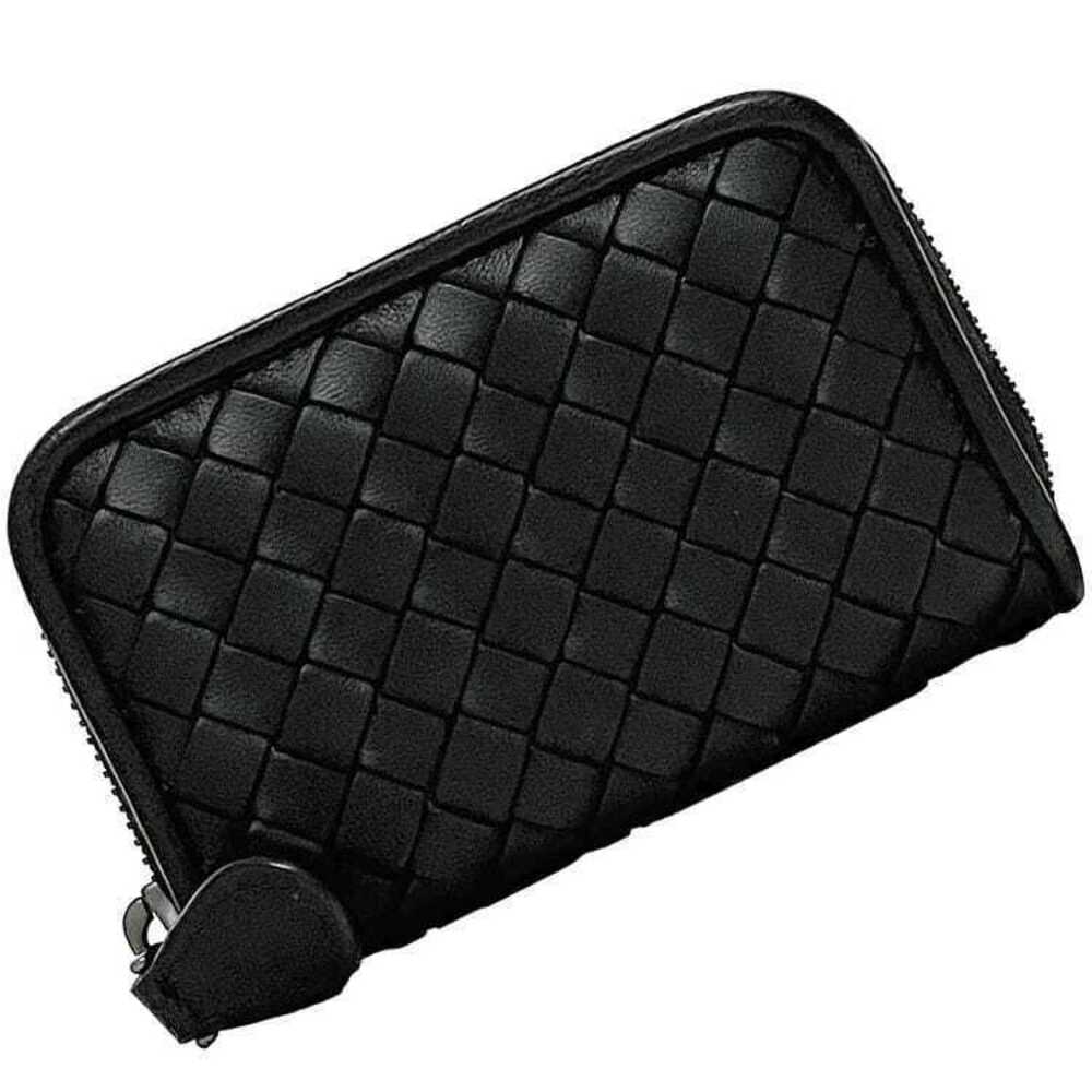 Bottega Veneta Coin Wallet Intrecciato Purse Leather Zipper Wallet Compact Black